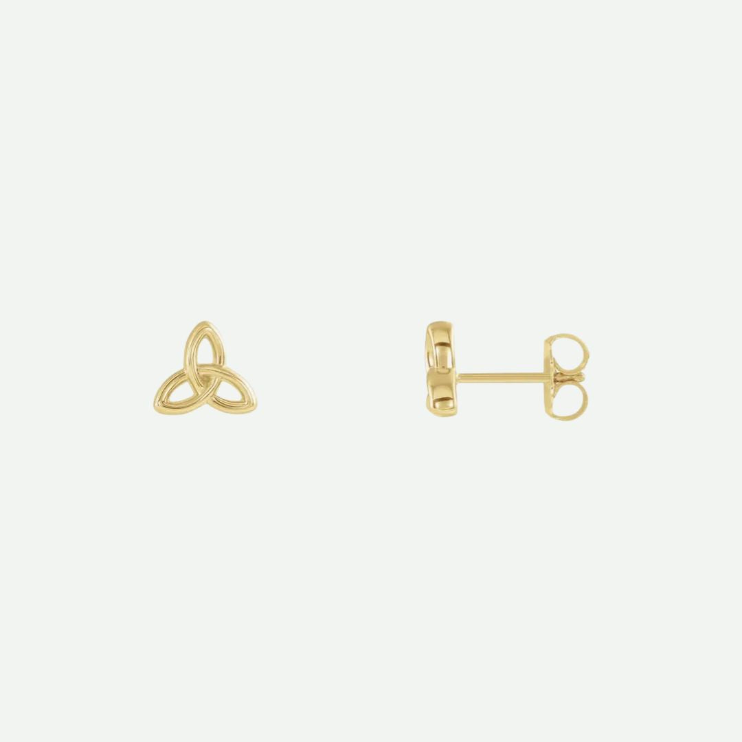 Mixed View Of Yellow Gold HARMONIE Christian Earrings For Women