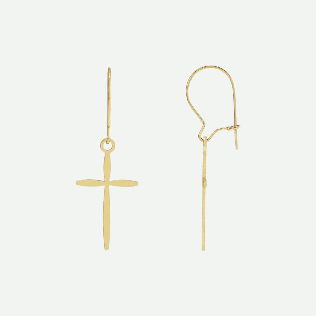 Mixed View Of Yellow Gold UNIQUE Christian Earrings For Women