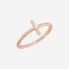 Right Oblique View of Rose Gold FAITHFUL Christian Ring For Women