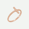 Right Oblique View of Rose Gold FREEDOM Christian Ring For Women