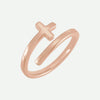 Right Oblique View of Rose Gold HUGGED Christian Ring For Women