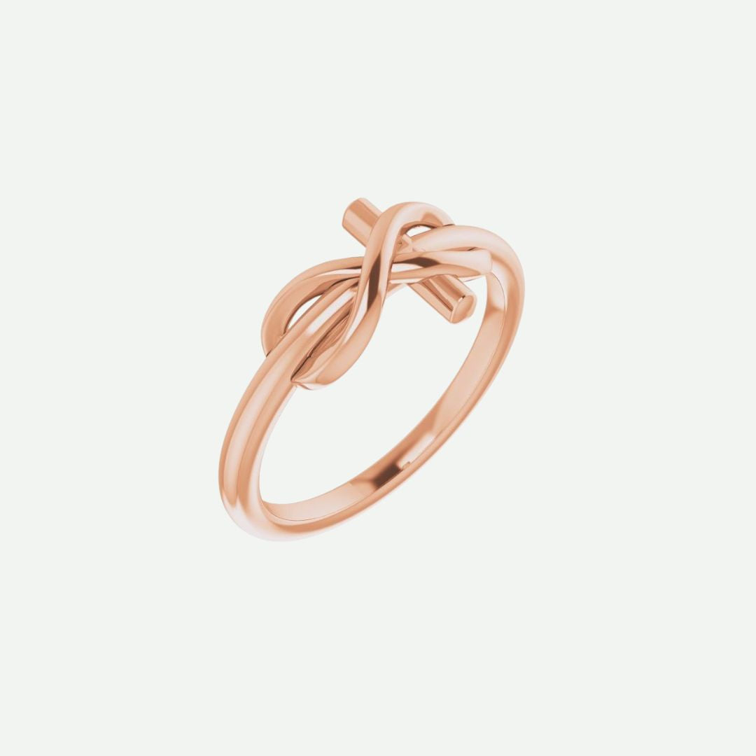 Right Oblique View of Rose Gold INFINITE LOVE Christian Ring For Women