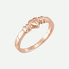 Right Oblique View of Rose Gold INNOCENCE Christian Ring For Women