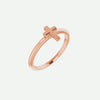 Right Oblique View of Rose Gold SIMPLICITE Christian Ring For Women