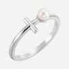 Right Oblique View of Sterling Silver DISCERNMENT Christian Ring For Women