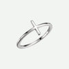 Right Oblique View of Sterling Silver FAITHFUL Christian Ring For Women