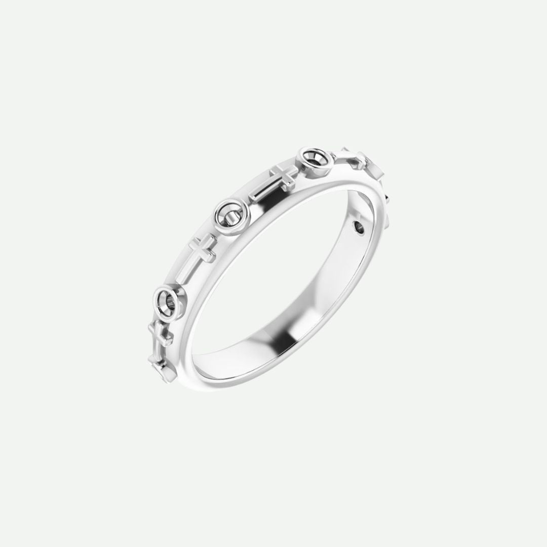 Right Oblique View of Sterling Silver GRACE Christian Ring For Women 1.7 mm