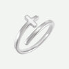 Right Oblique View of Sterling Silver HUGGED Christian Ring For Women