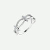 Right Oblique View of Sterling Silver PERFECT LOVE Christian Ring For Women