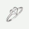 Right Oblique View of Sterling Silver TRUE LOVE Christian Ring For Women