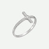 Right Oblique View of White Gold FREEDOM Christian Ring For Women