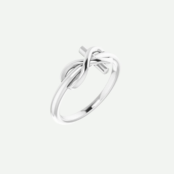 Right Oblique View of White Gold INFINITE LOVE Christian Ring For Women