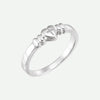 Right Oblique View of White Gold INNOCENCE Christian Ring For Women