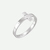 Right Oblique View of White Gold THE RUGGED CROSS Christian Ring For Women