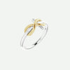 Right Oblique View of White & Yellow Gold INFINITE LOVE Christian Ring For Women