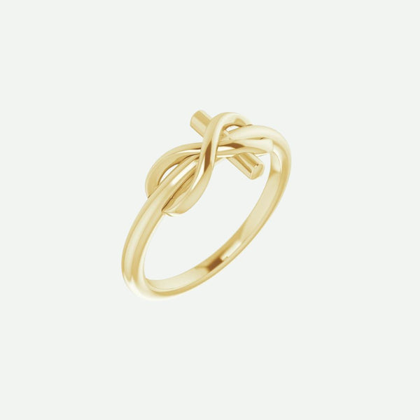 Right Oblique View of Yellow Gold INFINITE LOVE Christian Ring For Women