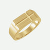 Right Oblique View of Yellow Gold INSPIRÉ Christian Ring For Men