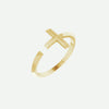 Right Oblique View of Yellow Gold PINNACLE Christian Ring For Women