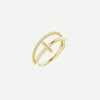 Right Oblique View of Yellow Gold PURPOSED Christian Ring For Women