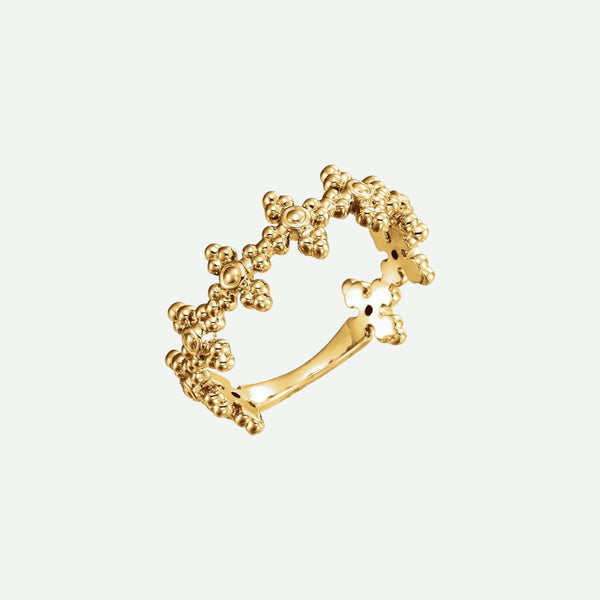 Right Oblique View of Yellow Gold PURPOSE Christian Ring For Women