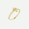 Right Oblique View of Yellow Gold SIPLICITE Christian Ring For Women