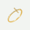 Right Oblique View of Yellow Gold UNBOUND Christian Ring For Women