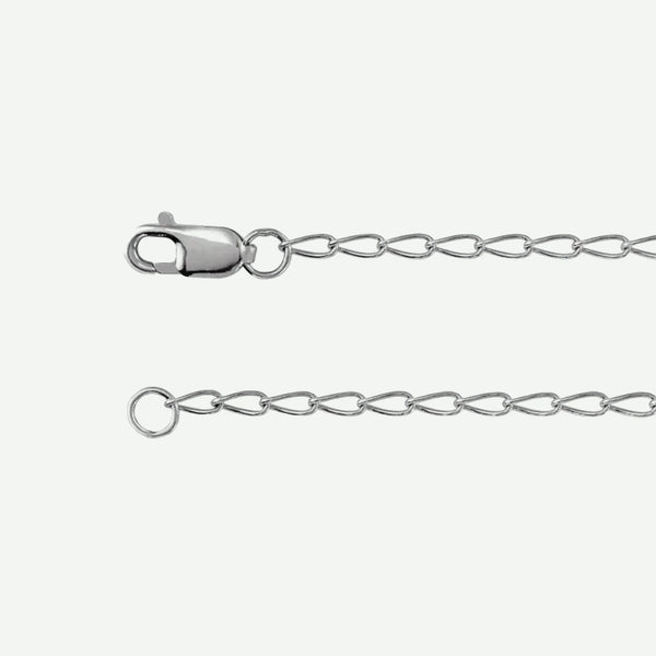 Side view of ELONGATED CURB Sterling silver chain