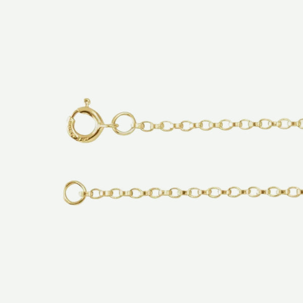 Side view of GOLD ROLO yellow gold chain for women