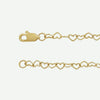 Side View of HEARTED Yellow Gold Chain for Women