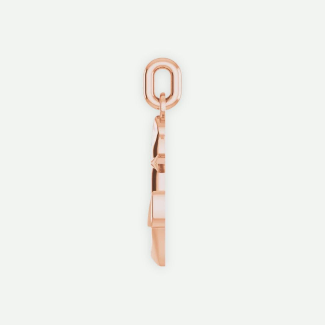 Side View of Rose Gold ANCHORED Unisex Christian Pendant