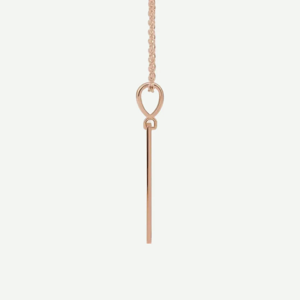 Side View of Rose Gold BLESSED Christian Necklace for Women
