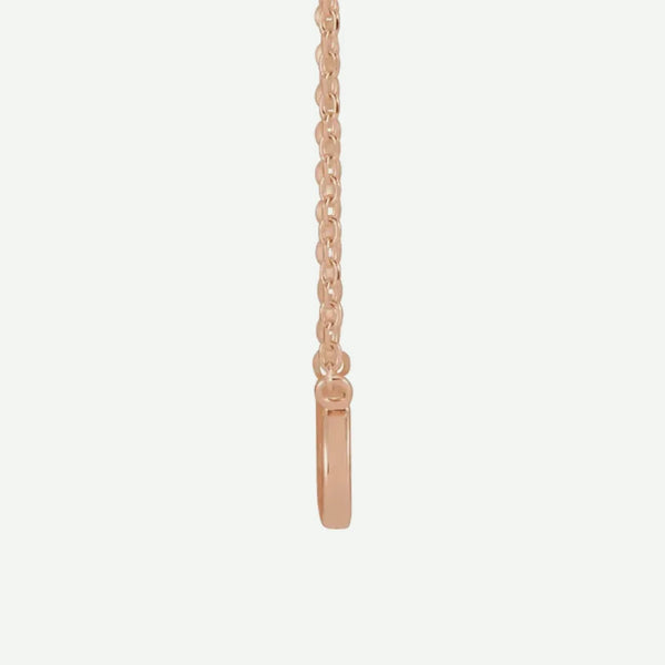 Side View of Rose Gold FAITHFULLY Christian Necklace For Women