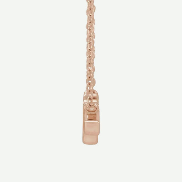 Side View of Rose Gold GRACE Christian Necklace For Women