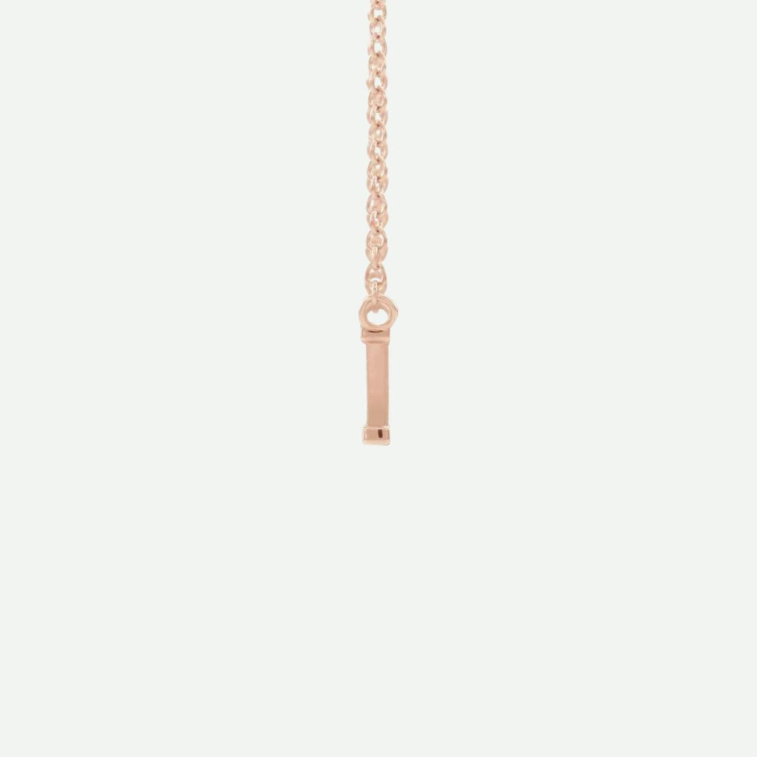 Side View of Rose Gold GREATER Christian Necklace for Women