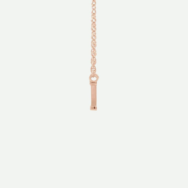 Side View of Rose Gold GREATER Christian Necklace for Women