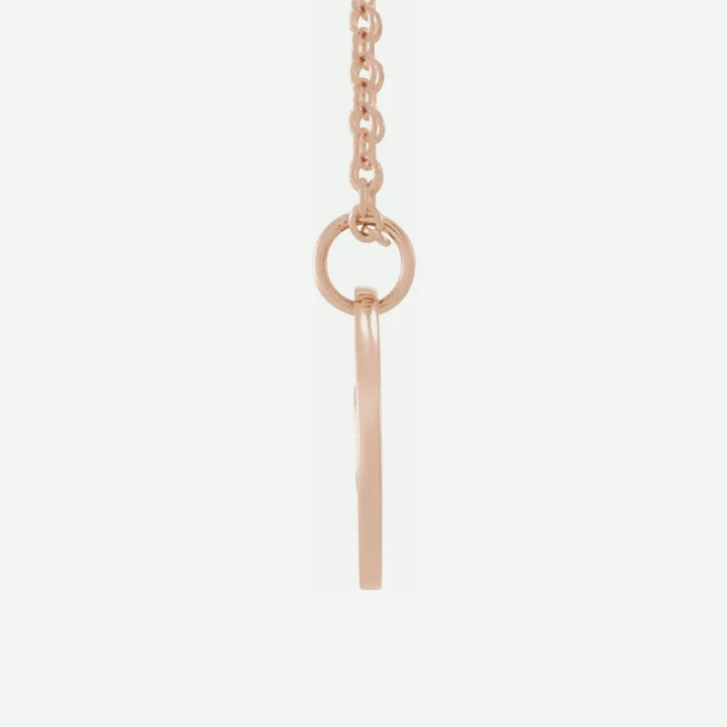 Side View of Rose Gold ICHTUS Christian Necklace For Women