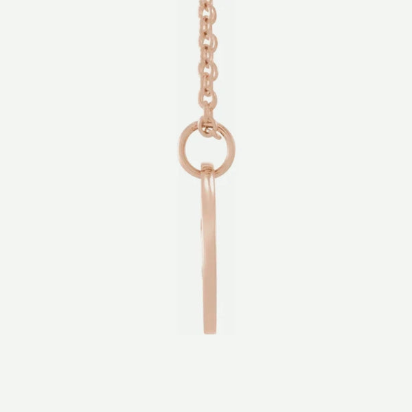 Side View of Rose Gold ICHTUS Christian Necklace For Women