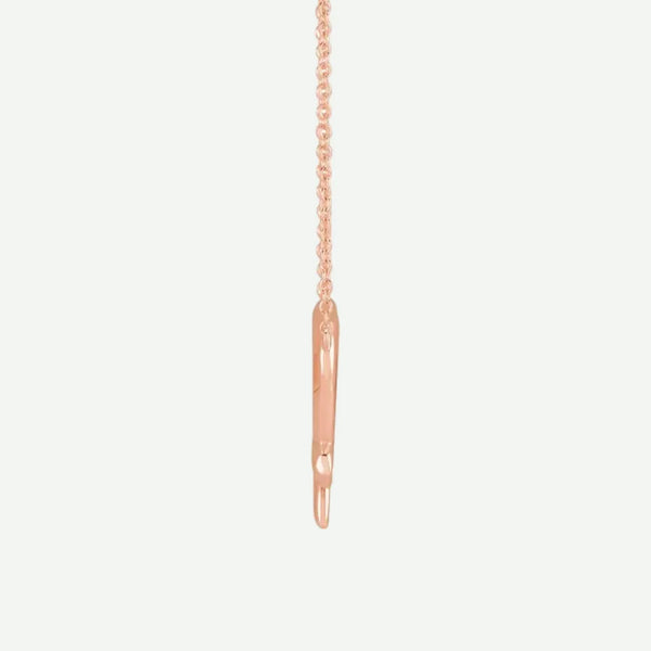 Side View of Rose Gold LOVED Christian Necklace for Women