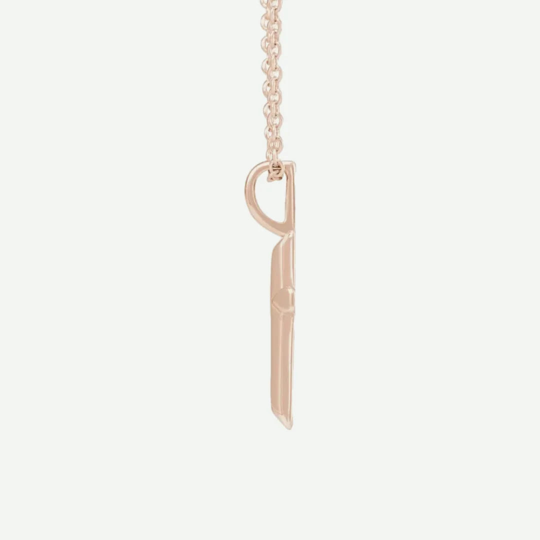 Side View of Rose Gold PINNACLE Christian Necklace For Women