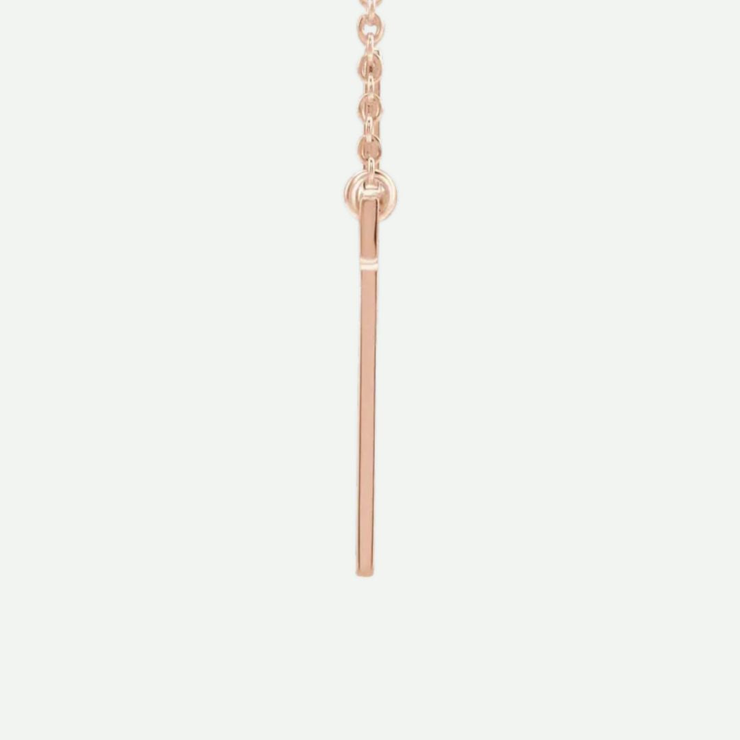 Side View Of Rose Gold SIMPLICITÉ Christian Necklace For Women