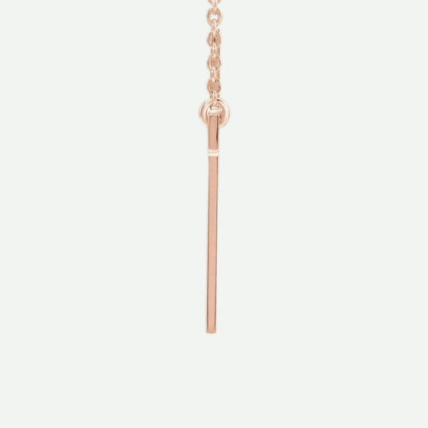 Side View Of Rose Gold SIMPLICITÉ Christian Necklace For Women