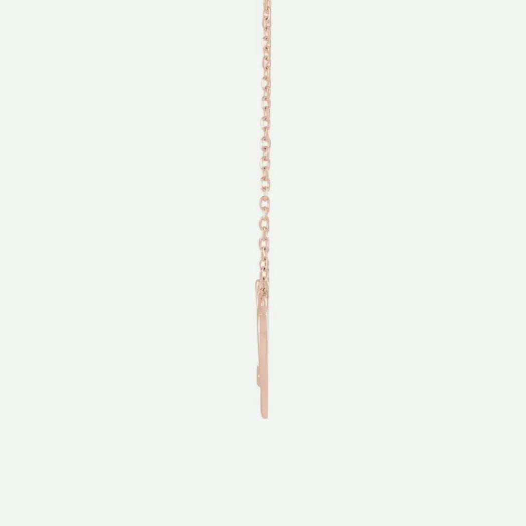 Side View of Rose Gold TRUE LOVE Christian Necklace for Women