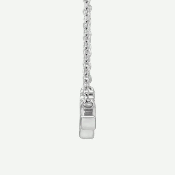 Side View of Sterling Silver GRACE Christian Necklace For Women