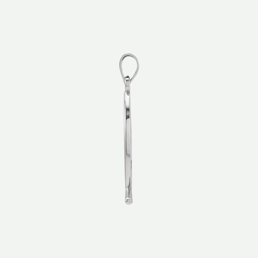 Side view of sterling silver Ichthys Christian pendant for women – elegant fish symbol in profile