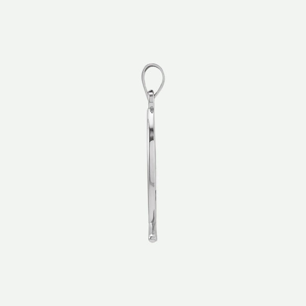 Side view of sterling silver Ichthys Christian pendant for women – elegant fish symbol in profile