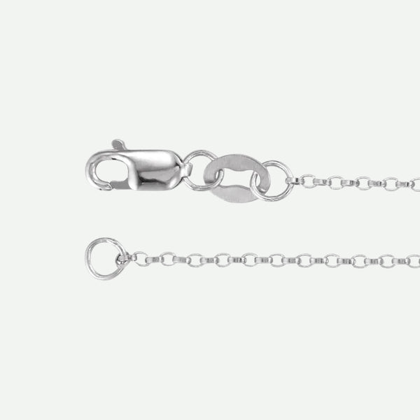 Side View of Sterling Silver ROLO Chain For Women