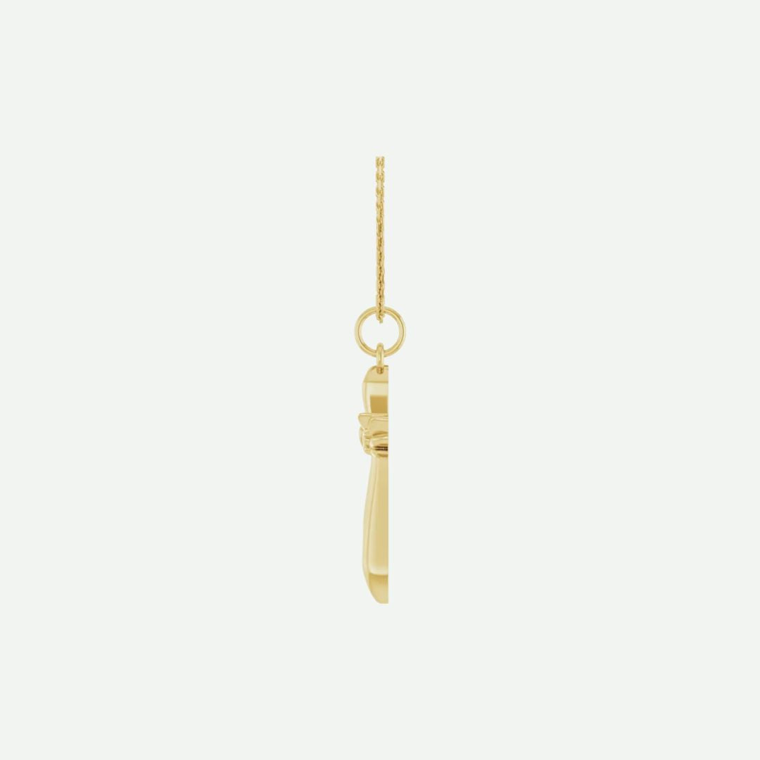 Gold angel wing necklace on a white background | Modern Christian Jewelry | Glor-e