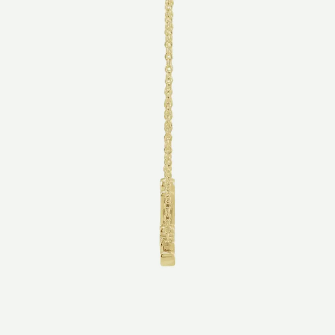 Side View of Yellow Gold BELIEVE Christian Necklace For Women