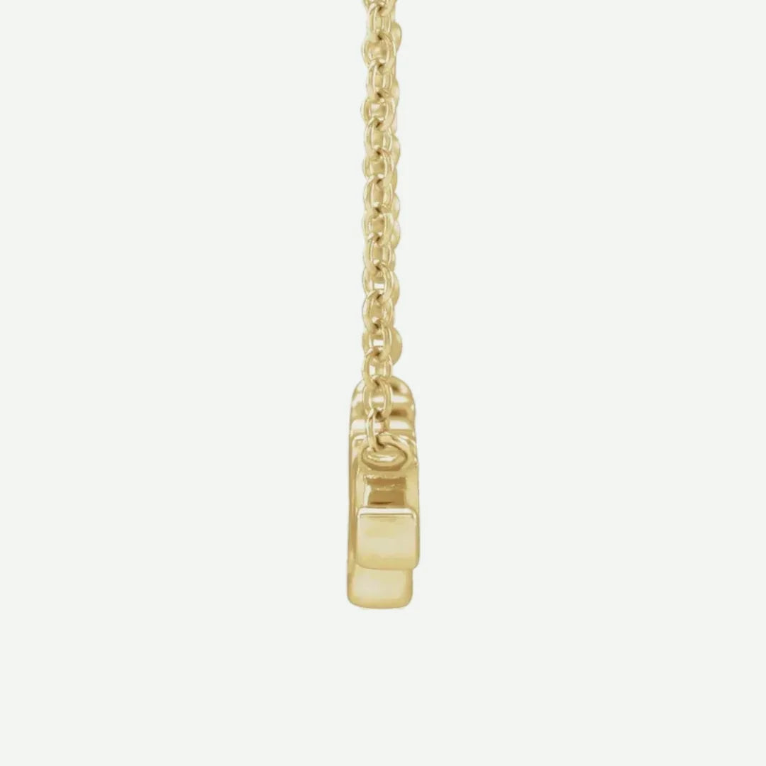 Side View of Yellow Gold GRACE Christian Necklace For Women