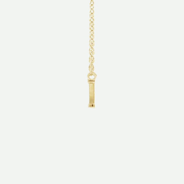 Side View of Yellow Gold GREATER Christian Necklace for Women